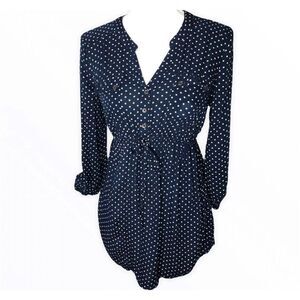 Motherhood Maternity Long Sleeve Polka Dot Blouse